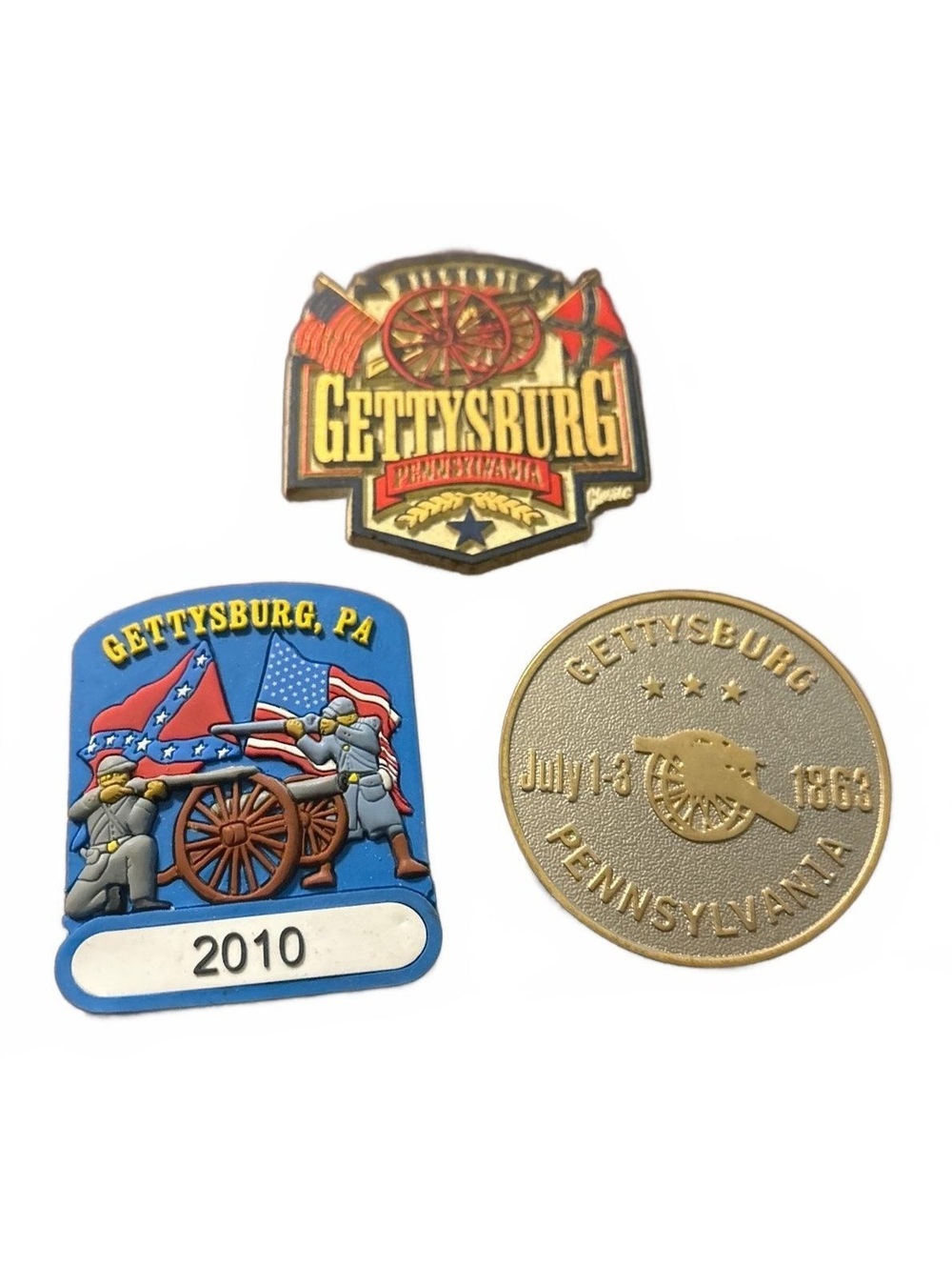 Gettysburg Pennsylvania Souvenir Magnets Set of 3